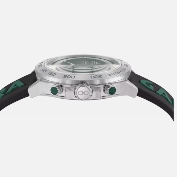 Ferragamo Mens 43mm Green Dial Watch New - Picture 2 of 4